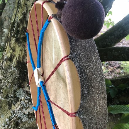 Tambour tissé bleu et bordeaux (tambour 30)